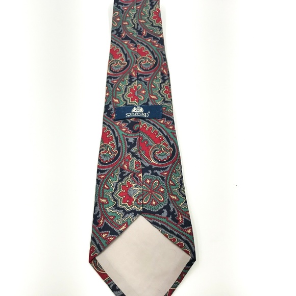 Stafford Paisley Silk Necktie 54x3-3/4 - Picture 4 of 5
